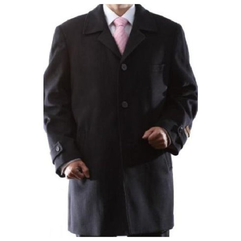 Single Breasted 3-quarter Length Wool Cashmere Topcoats