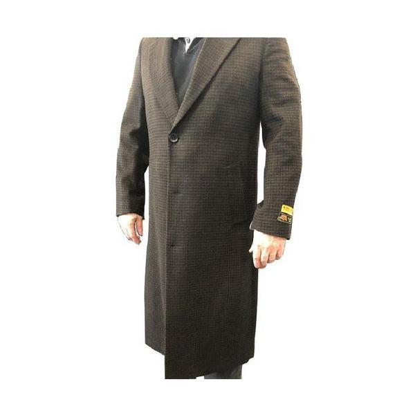 Single Breasted Alberto Nardoni Overcoat In Brown