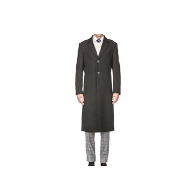 Single Breasted Three Button Modern OverCoat Charcoal