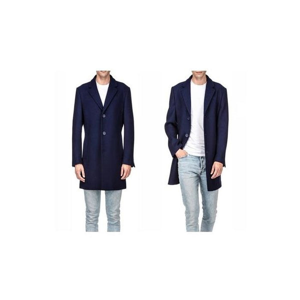 Single breasted navy coats – three quarter wool jacket