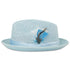 Castor Crushable Straw Hat Fedora in Sky Blue