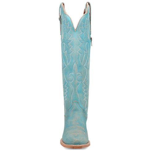 Dan Post Women's Celeste Sky Blue Zipper Snip Toe Boots