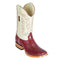 Los Altos Boots - Mens Dress Cowboy Boot - Low Priced Smooth Ostrich Boots- in Burgundy