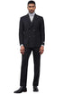 Men's Designer Stacy Adams Classic Double Breasted Suit In Black