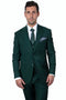 Men's Two Button Vested Stacy Adams Basic Hunter Green Suit