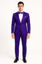 Purple Tuxedo Suit for Men – Stylish Two-Piece Prom and Wedding Suit with Matching Satin Lapel