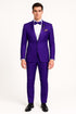 Purple Tuxedo Suit for Men – Stylish Two-Piece Prom and Wedding Suit with Matching Satin Lapel