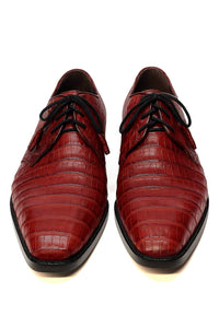 Los Altos All-Over Crocodile Lace Up Dress Shoes