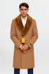 Mens Full Length And Cashmere Overcoat - Winter Topcoats - Light Brown Coat - Dark Camel - Vecuna Color