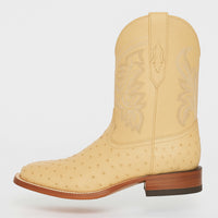 Men's Los Altos Ostrich Skin Wide Square Toe Boots - B
