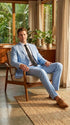 Men’s Light Blue Linen Suit – 2 Button Summer Wedding, Beach Wedding & Business Suit