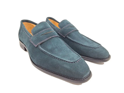 Suede Penny Loafer contrast stitching