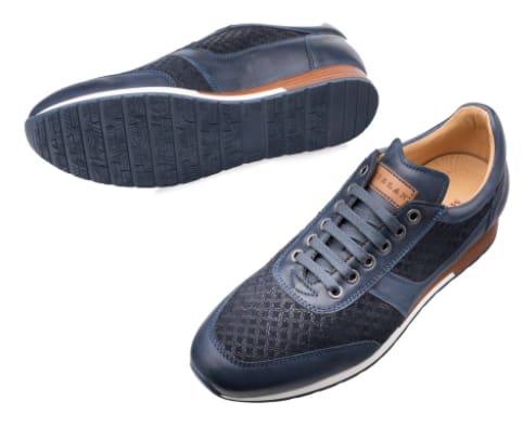 Maxim Calfskin/Suede Blue By Mezlan Made In Spain Brand