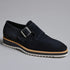 Suede Buckle Monk Strap Shoe