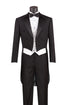 Mens Tuxedo Regular Fit Collection with Tails 3 Piece in Black