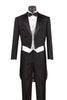 Mens Tuxedo Regular Fit Collection with Tails 3 Piece in Black
