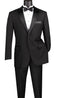 Regular Fit Satin Lapel 2 Piece Tuxedo in Black