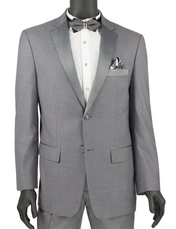 (38S, 40S, 46R, 50R) Slim Fit 2 Piece Gray Tuxedo