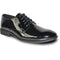 Bravo Mens Classic Plain Toe Shiny Patent Tuxedo Oxford Dress Shoe in Black