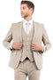 Men's One Button Vested Slim Fit Business & Wedding Suit In Tan