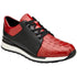 Belvedere Titan Black / Red Genuine Crocodile Soft Calf Casual Sneakers