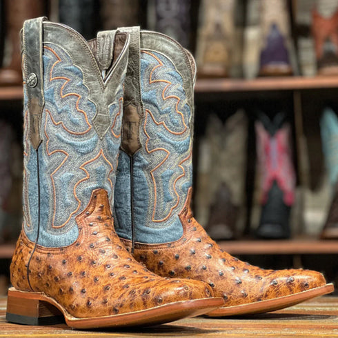 Printed ostrich boots  