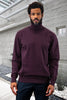 Men's Designer Wool & Cashmere Dress Sweater in Eggplant Purple