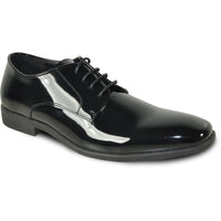 Bravo Mens Shiny Patent Plain Toe Tuxedo Dress Shoe in Black