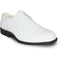 Bravo Mens Classic Plain Square Toe Shiny Patent Tuxedo Dress Shoe in White