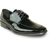 Bravo Mens Classic Moc Toe Shiny Patent Tuxedo Prom Shoe in Black