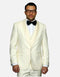 Statement Men's Off-White with White Lapel Vested 100% Wool Tuxedo