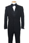 Mens Basic 2 Button Vested Poly Tuxedo in Black