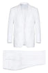 Mens Basic Two Button Classic Fit Linen Summer Suit in White