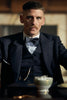 Mens Peaky Blinders Costume peaky blinder outfit - Include peaky blinder actor cap Arthur Shelby Vested Black Suit
