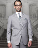 Mens Classic Fit Pleated Pant 2 Button Wool Suit in Grey