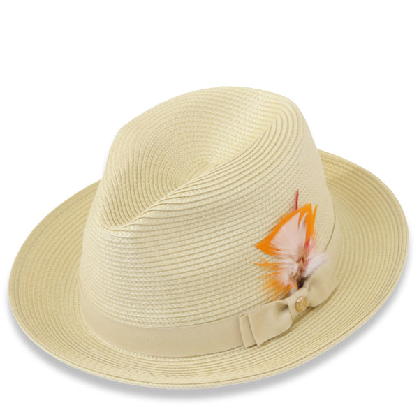 Tapa Crushable Straw Hat Fedora in Tan