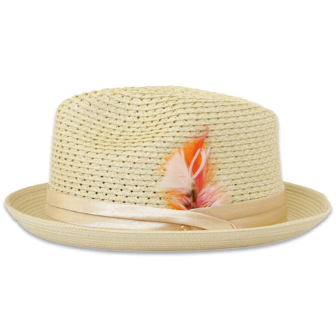 Castor Crushable Straw Hat Fedora in Tan