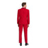 New Tazio Birdseye Textured Red Tuxedo | Shawl Collar Satin Trim 3-Piece
