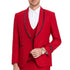 New Tazio Birdseye Textured Red Tuxedo | Shawl Collar Satin Trim 3-Piece