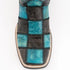 Ferinni Boot - Mens Dress Cowboy Boot  - Ferrini Men's Patchwork Square Toe Boots Handcrafted   in  Black/Teal Color