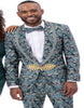 Turquoise Suit - Mens Teal Suit - Light Blue Polka Dot Suit Teal and Turquoise Prom Tuxedos