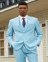 Men's Stacy Adam's Two Button Fancy Vested Teal Green Suit