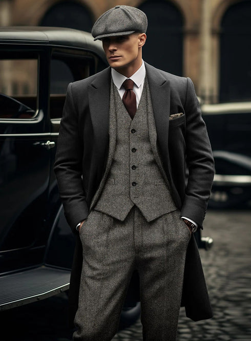 Thomas Shelby Peaky Blinders Gray Tweed Suit