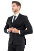 Men's One Button Vested Slim Fit Business & Wedding Suit In Black