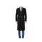 Three Button Solid Pattern Modern OverCoat Black