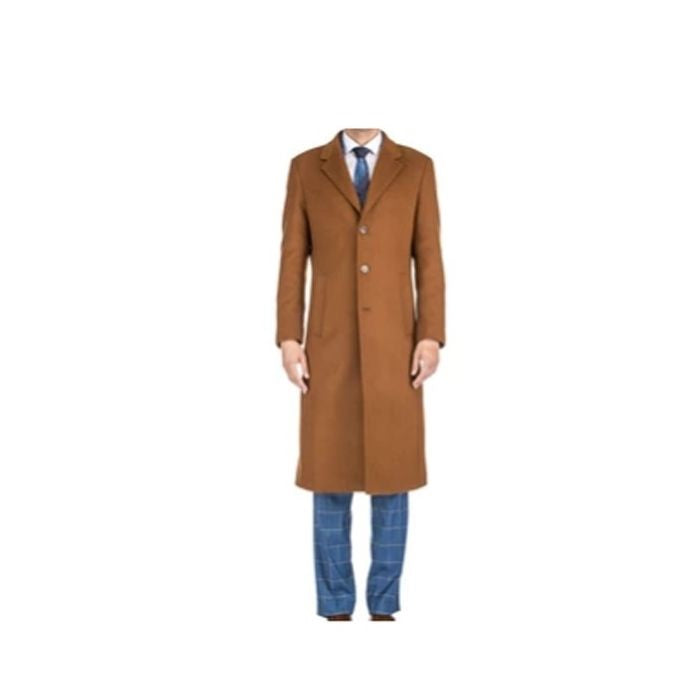 Three Button Solid Pattern Modern OverCoat Caramel – OvercoatUSA
