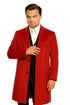 Three Buttons Red Wool Fabric Overcoat / Long men's Dress Topcoat - Winter coat