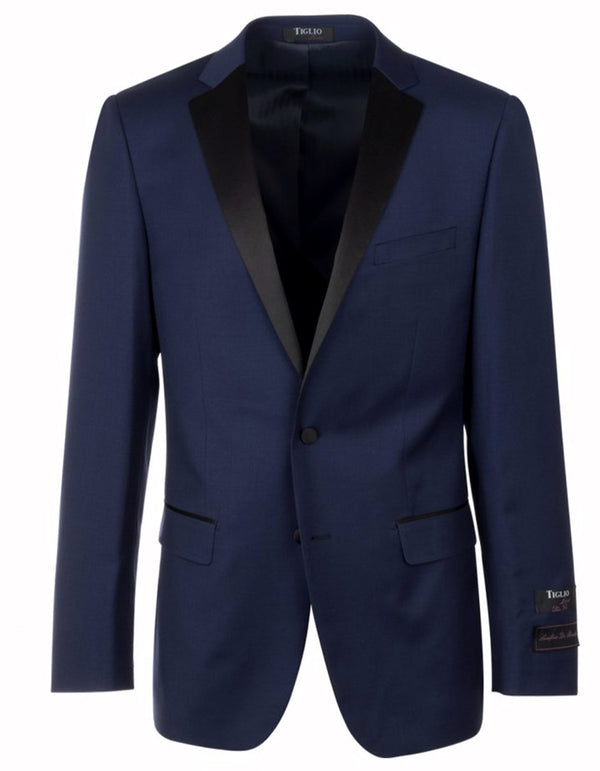 Mens 2 Button Designer Notch Tuxedo in Navy Blue