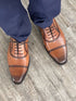 Amaro Leather Cap Toe Cognac By Mezlan Made In Spain Brand