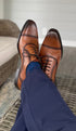 Amaro Leather Cap Toe Cognac By Mezlan Made In Spain Brand